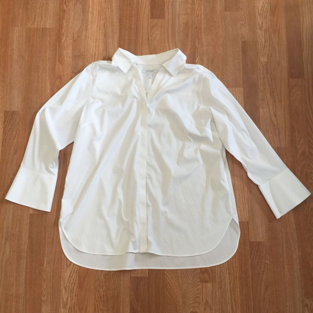 Foxcroft White Size 20W Non-Iron 3/4 Sleeve Shirt